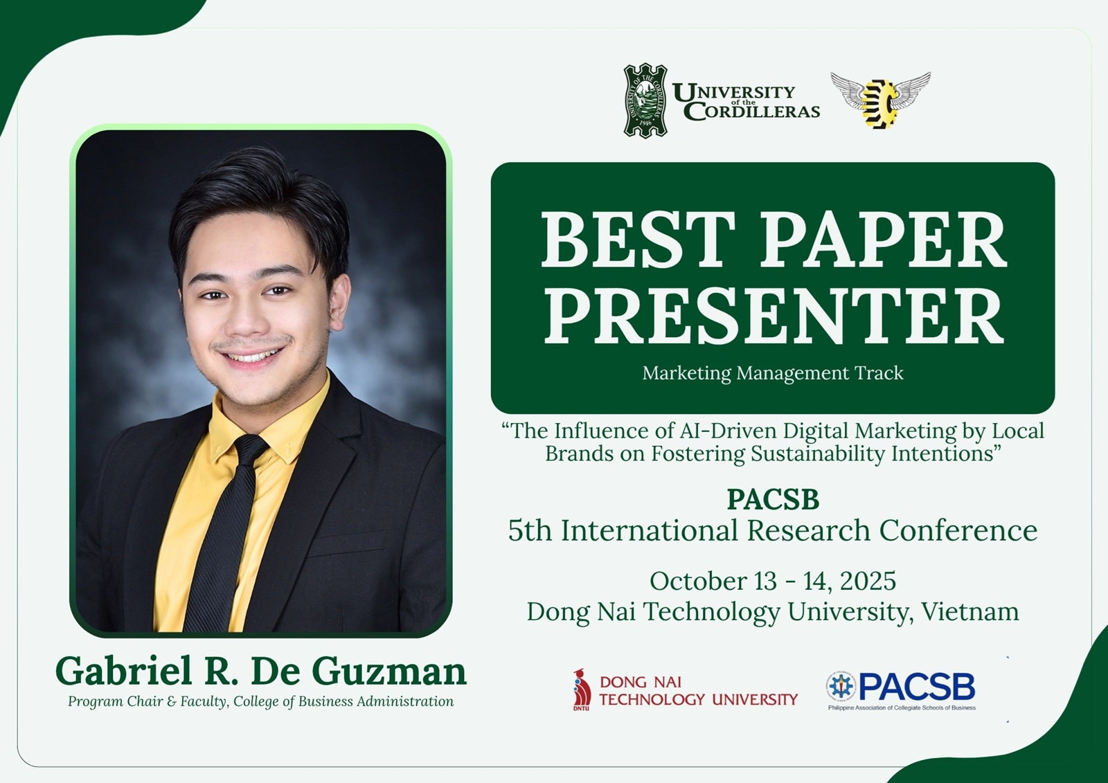 UC CBA Program Chair Wins Best Paper Presenter at International Research Conference in Vietnam