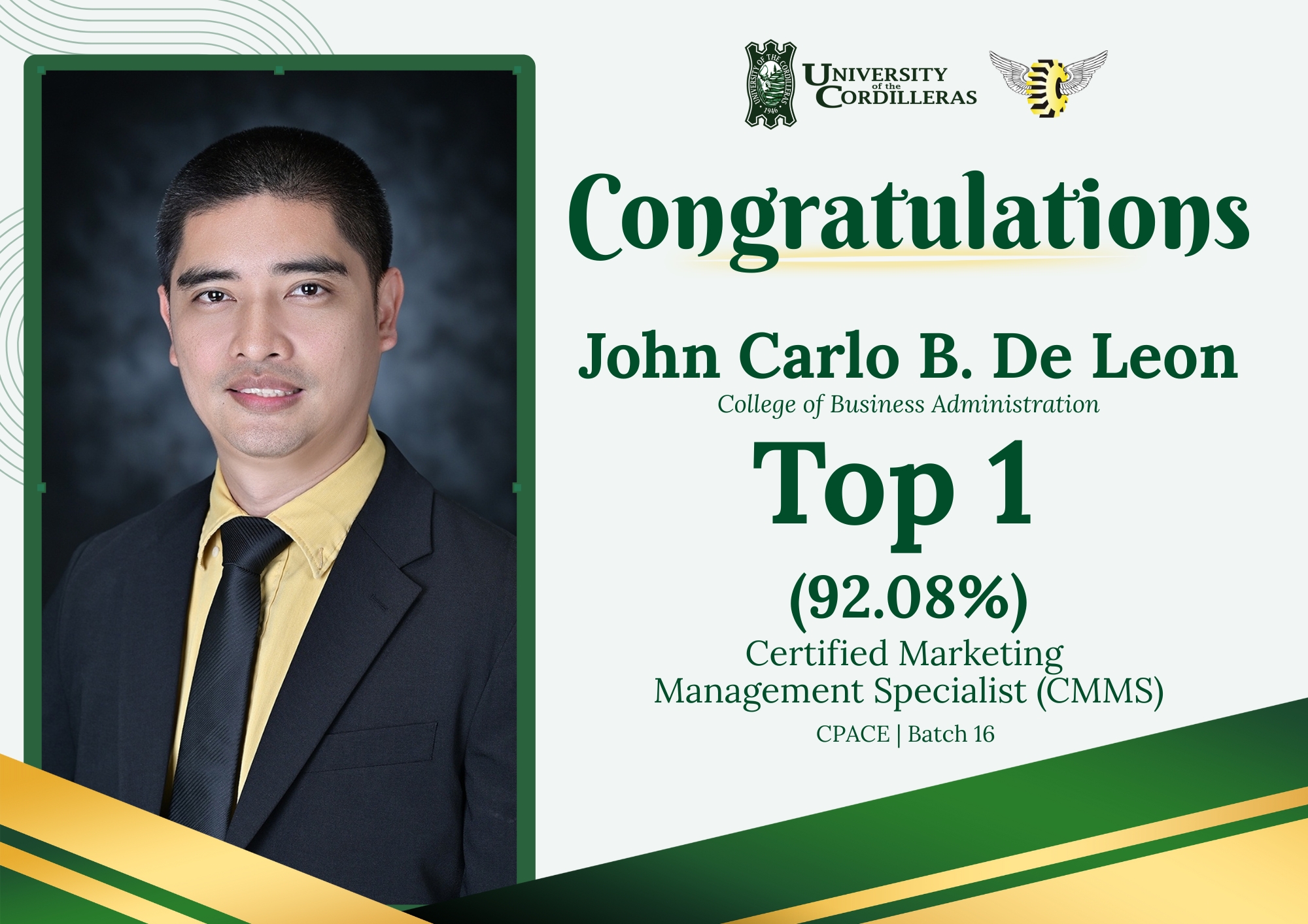 UC CBA Faculty Tops CMMS Exam